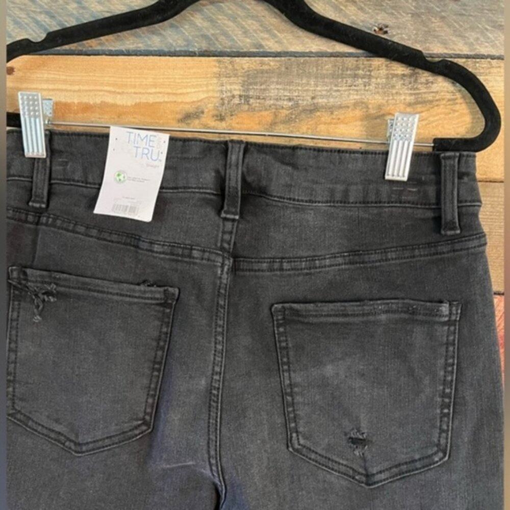 Time And Tru Black High Rise Straight Leg Crop Pants Size 8 - Picture 9 of 12